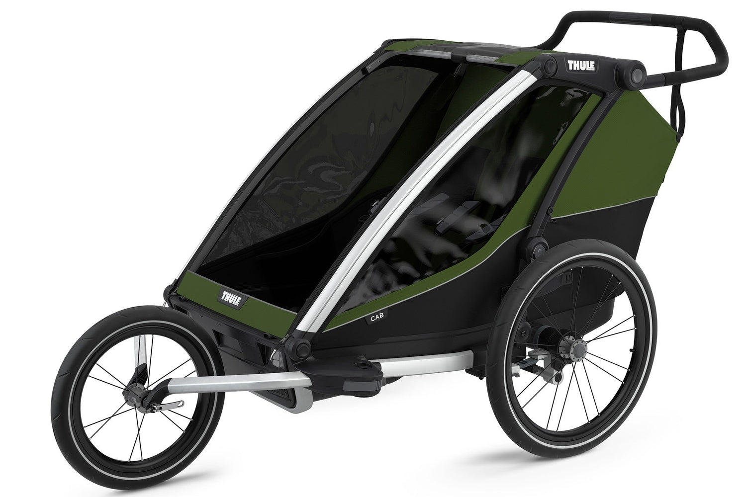 Carucior multisport Thule Chariot Cab 2, Aluminum/Cypress Green