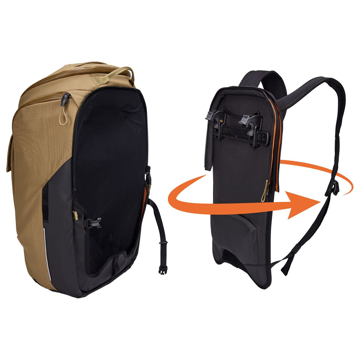 Rucsac urban hibrid pentru bicicleta, cu compartiment  laptop, Thule, Paramount, 26L, Tan Beige