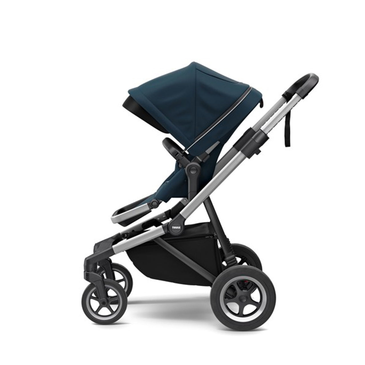Carucior Thule SLEEK Cadru Gri si Copertina Navy Blue