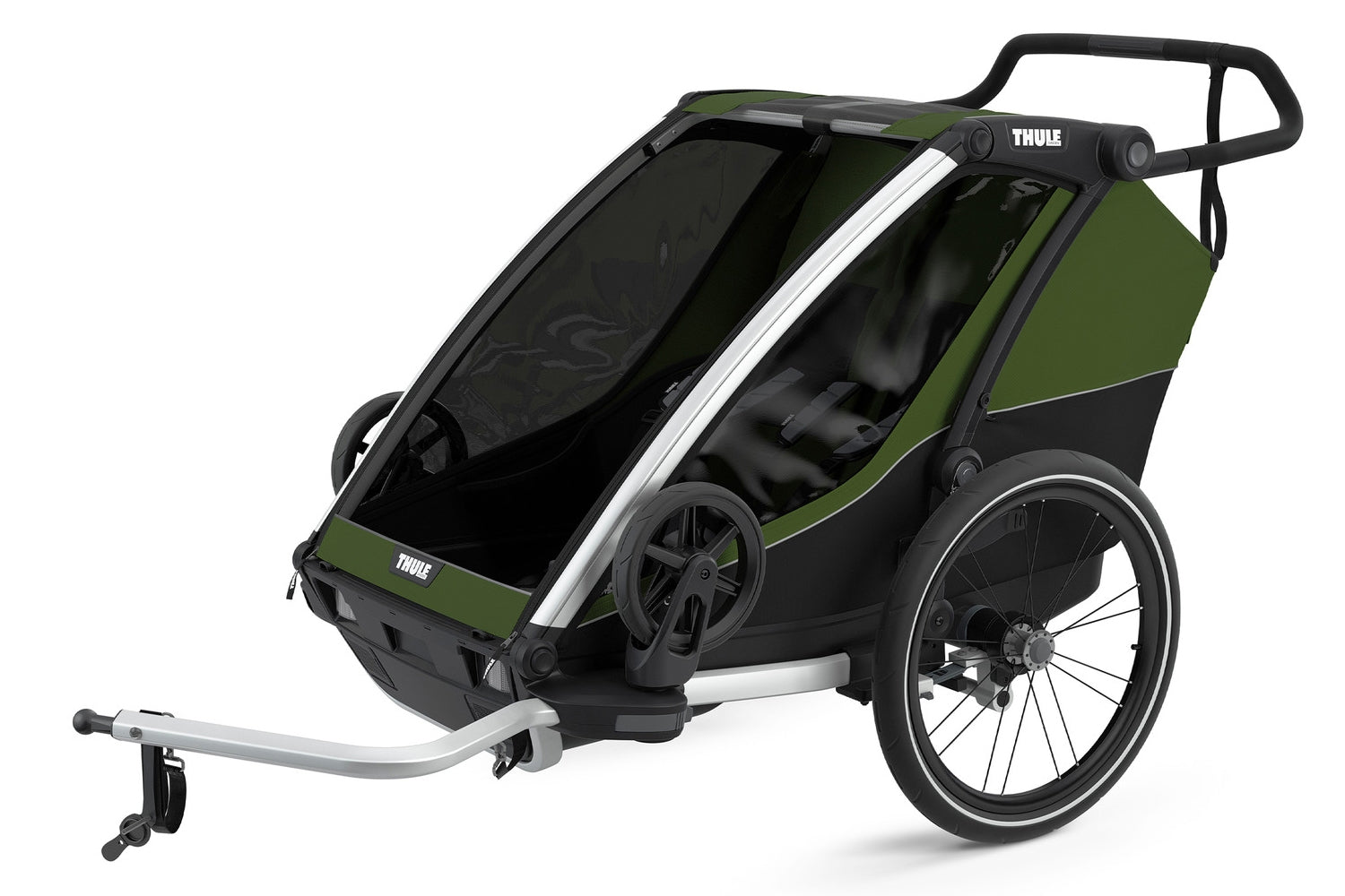 Carucior multisport Thule Chariot Cab 2,  Aluminum/Cypress Green
