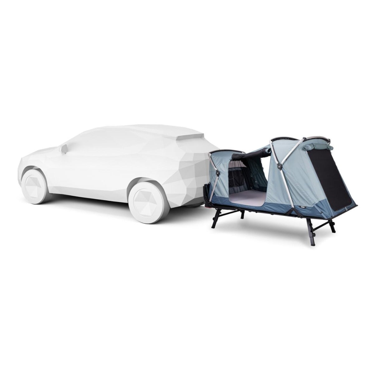 Cort auto cu prindere pe carligul de remorcare, Thule, Outset, pentru 3 persoane, Dark slate
