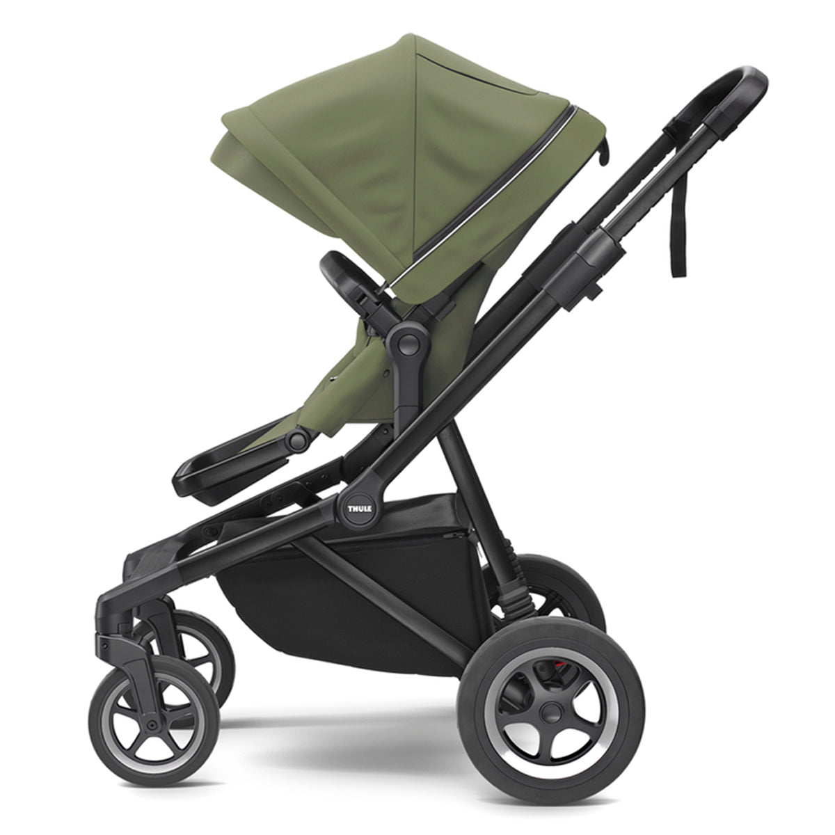 Carucior Thule SLEEK Cadru Negru si Copertina Soft Green (verde kaki)