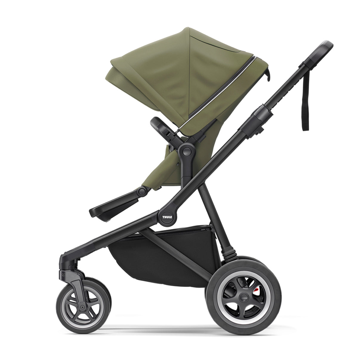 Carucior Thule SLEEK Cadru Negru si Copertina Soft Green (verde kaki)