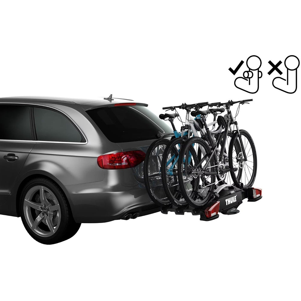 Suport 3 biciclete Thule VeloCompact F cu prindere pe carligul de remorcare de tip FIX4BIKE