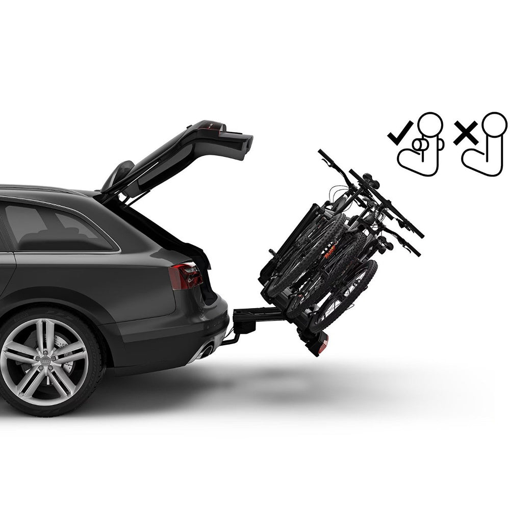 Suport 3 biciclete Thule VeloCompact F cu prindere pe carligul de remorcare de tip FIX4BIKE