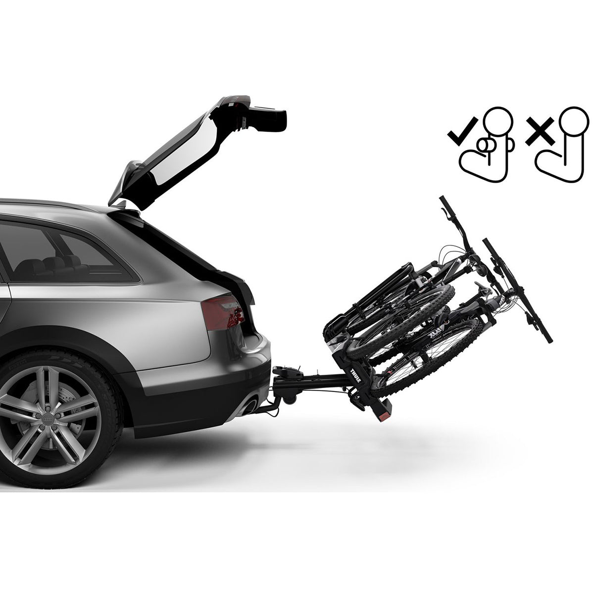 Suport biciclete Thule EasyFold XTF 2 cu prindere pe carligul de remorcare (13 pini) - pentru 2 biciclete