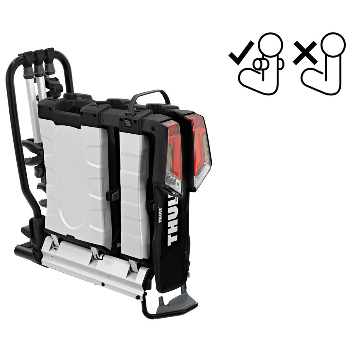 Suport biciclete Thule EasyFold XTF 3 cu prindere pe carligul de remorcare (13pini)- pentru 3 biciclete