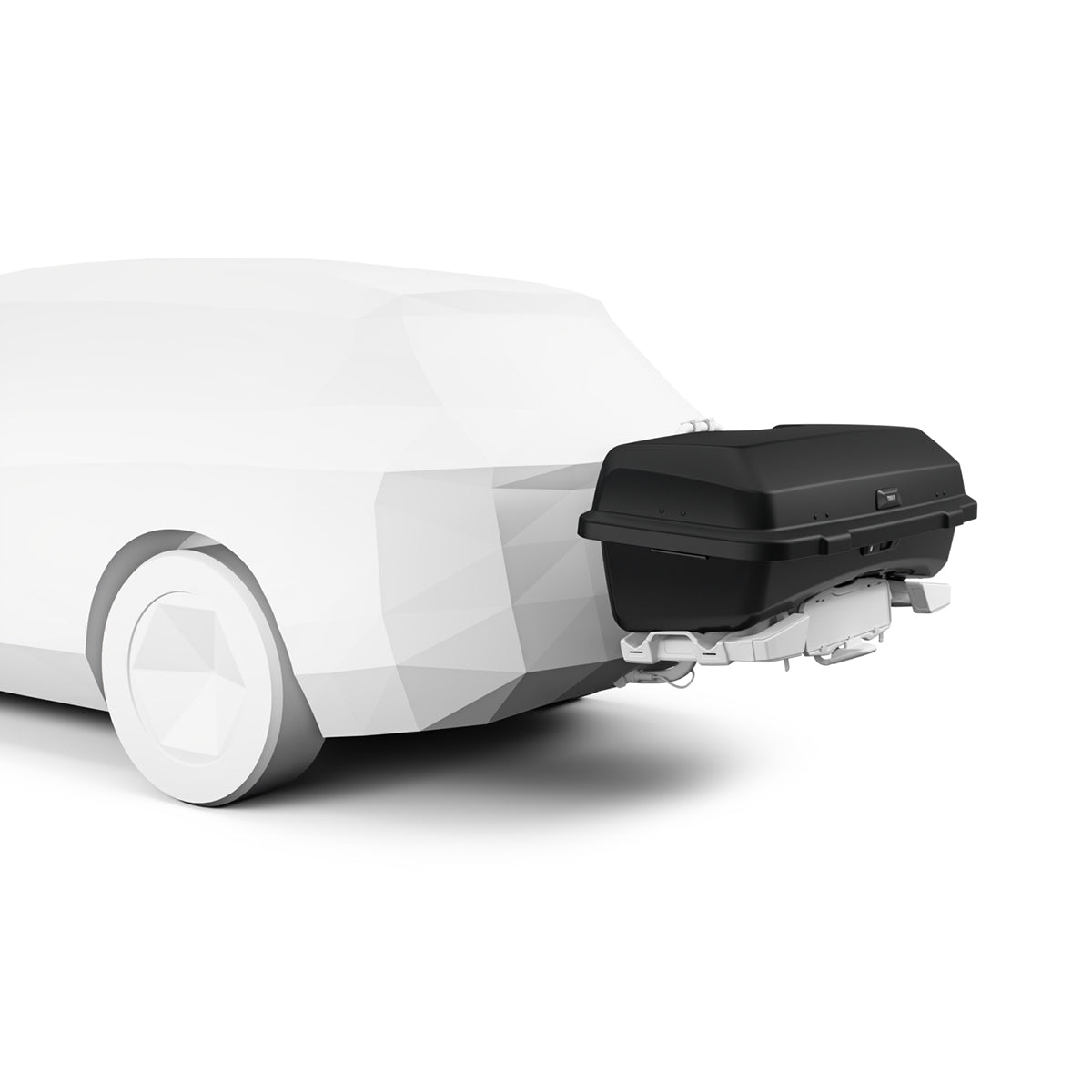 Cutie portbagaj Thule Santu cu fixare pe suporturi de bicicleta cu prindere pe carligul de remorcare