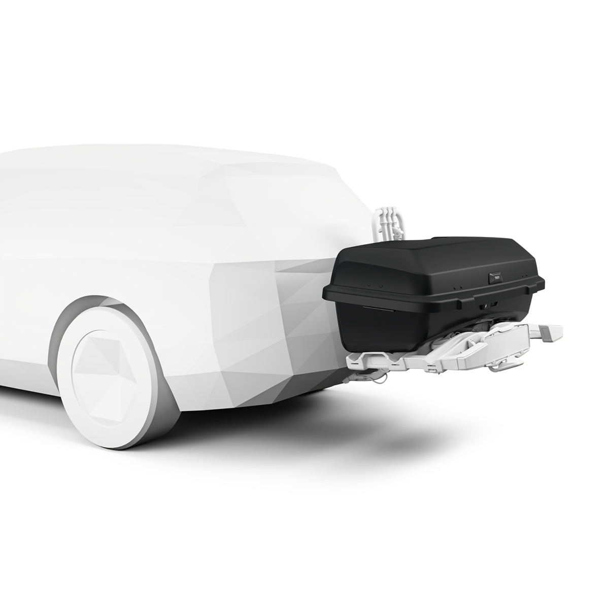 Cutie portbagaj Thule Santu cu fixare pe suporturi de bicicleta cu prindere pe carligul de remorcare